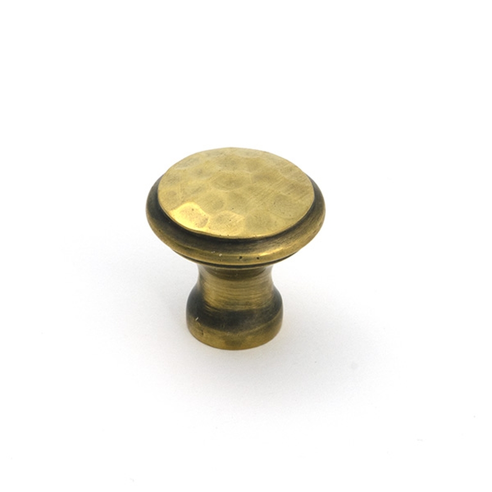 51283 • 20mm • Aged Brass • From The Anvil Hammered Cabinet Knob