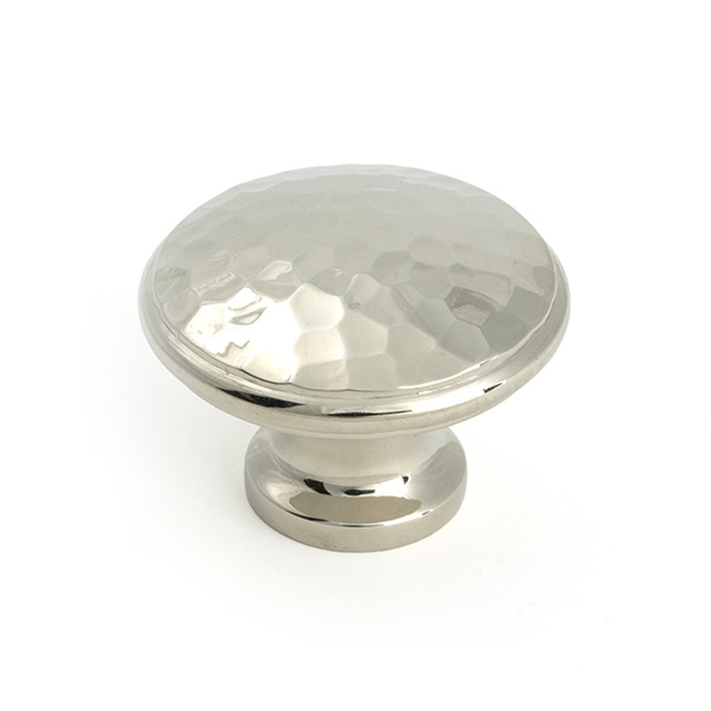 51291 • 40mm • Polished Nickel • From The Anvil Hammered Cabinet Knob