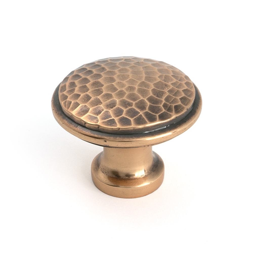 51297 • 40mm • Polished Bronze • From The Anvil Hammered Cabinet Knob