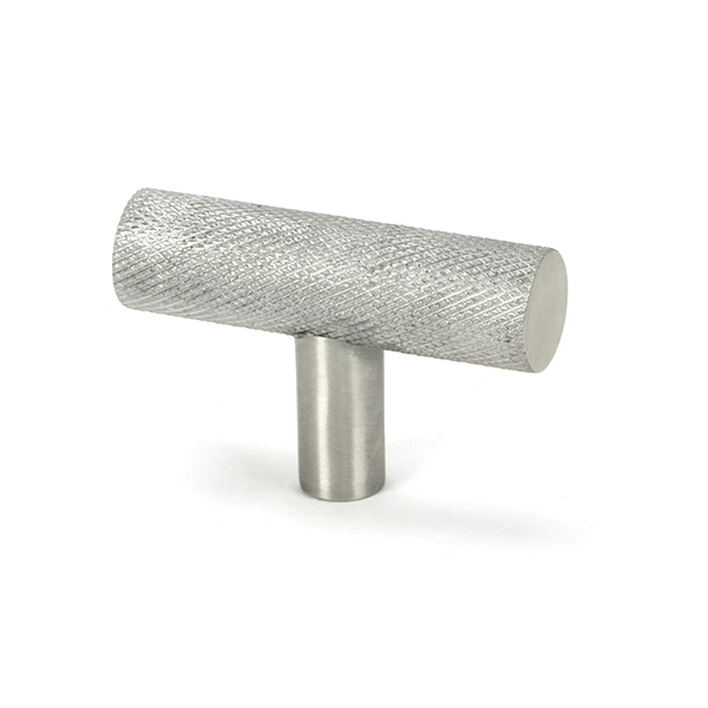 51311  50mm  Satin Stainless Steel  From The Anvil Brompton T-Bar Cabinet Knob