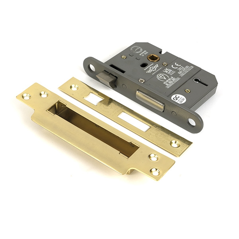 51345 • 78mm [57mm] • Polished Brass • From The Anvil 5 Lever BS Sash Lock