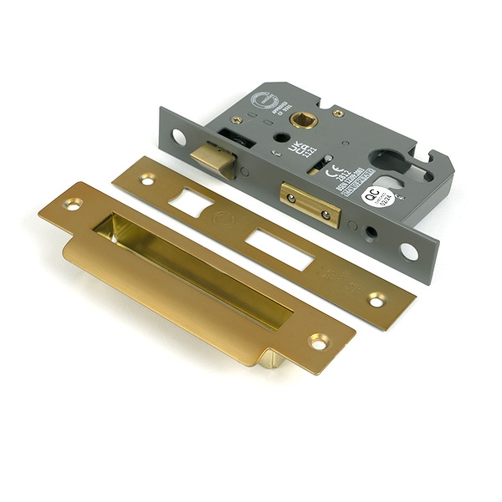 51377 • 66mm [45mm] • Satin Brass • From The Anvil Euro Profile Sash Lock