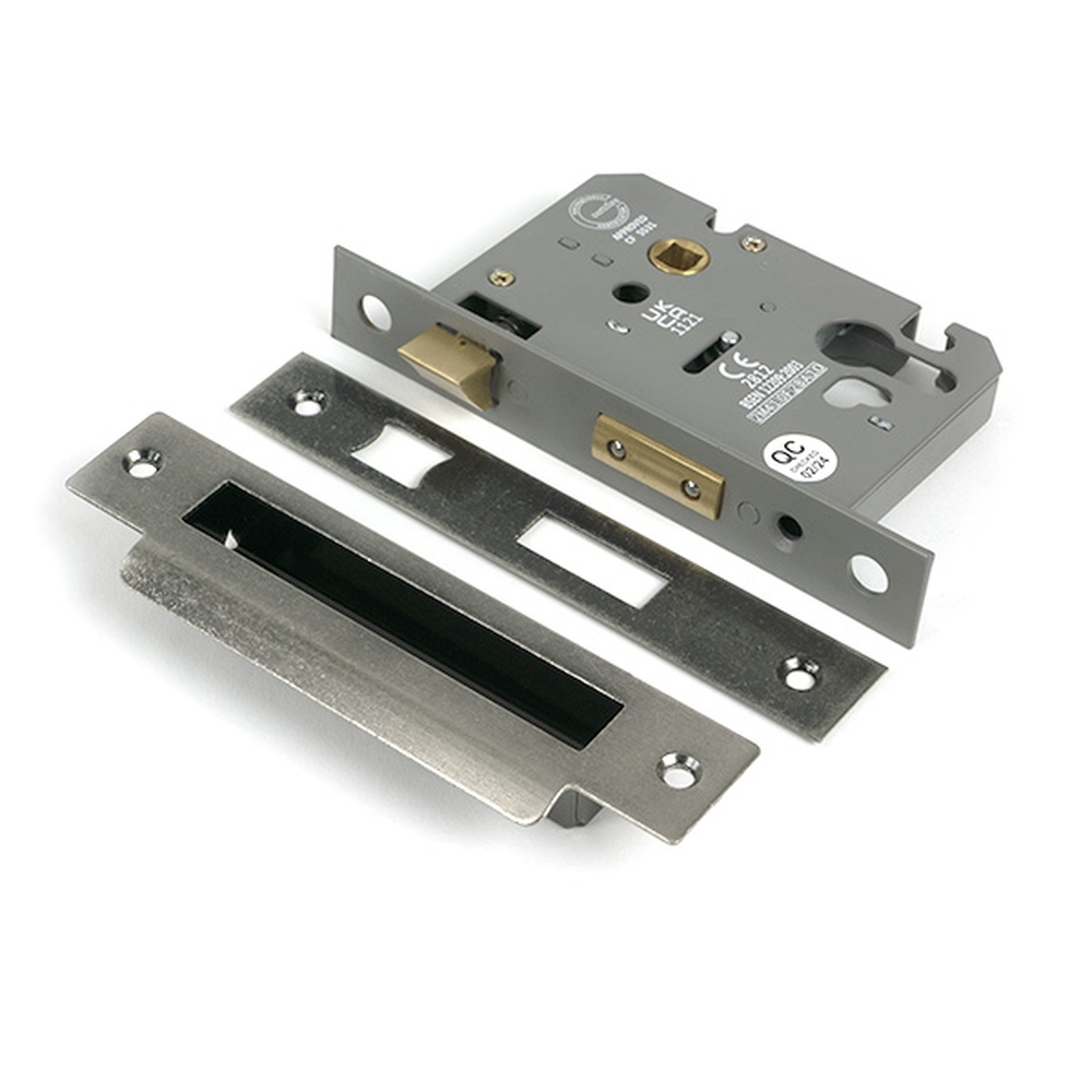 51384 • 78mm [57mm] • Pewter • From The Anvil Euro Profile Sash Lock