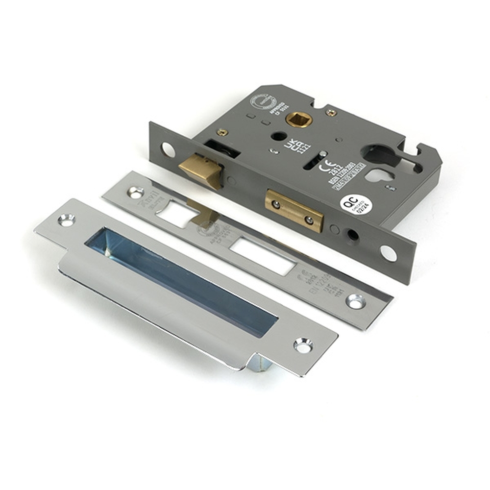 51393 • 78mm [57mm] • Polished Stainless • From The Anvil Euro Profile Sash Lock