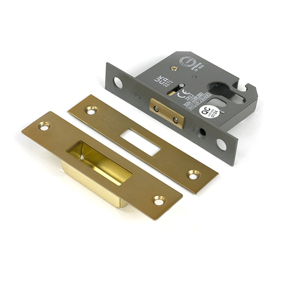 51449  67mm [45mm]  Satin Brass  From The Anvil Euro Profile Dead Lock