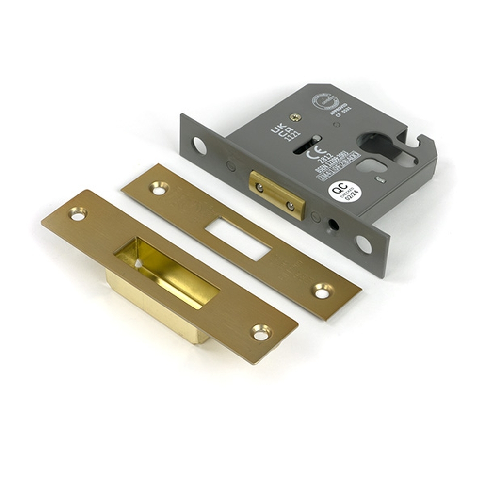 51459  78mm [57mm]  Satin Brass  From The Anvil Euro Profile Dead Lock