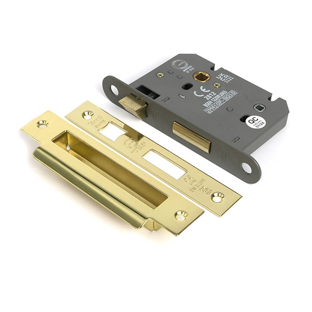 51790 • 78mm [57mm] • Polished Brass • From The Anvil Heavy Duty Bathroom Mortice Lock