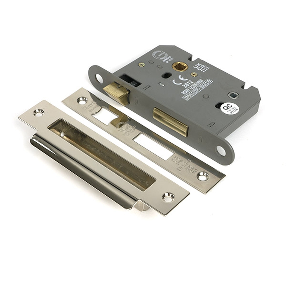 51793 • 78mm [57mm] • Polished Nickel • From The Anvil Heavy Duty Bathroom Mortice Lock