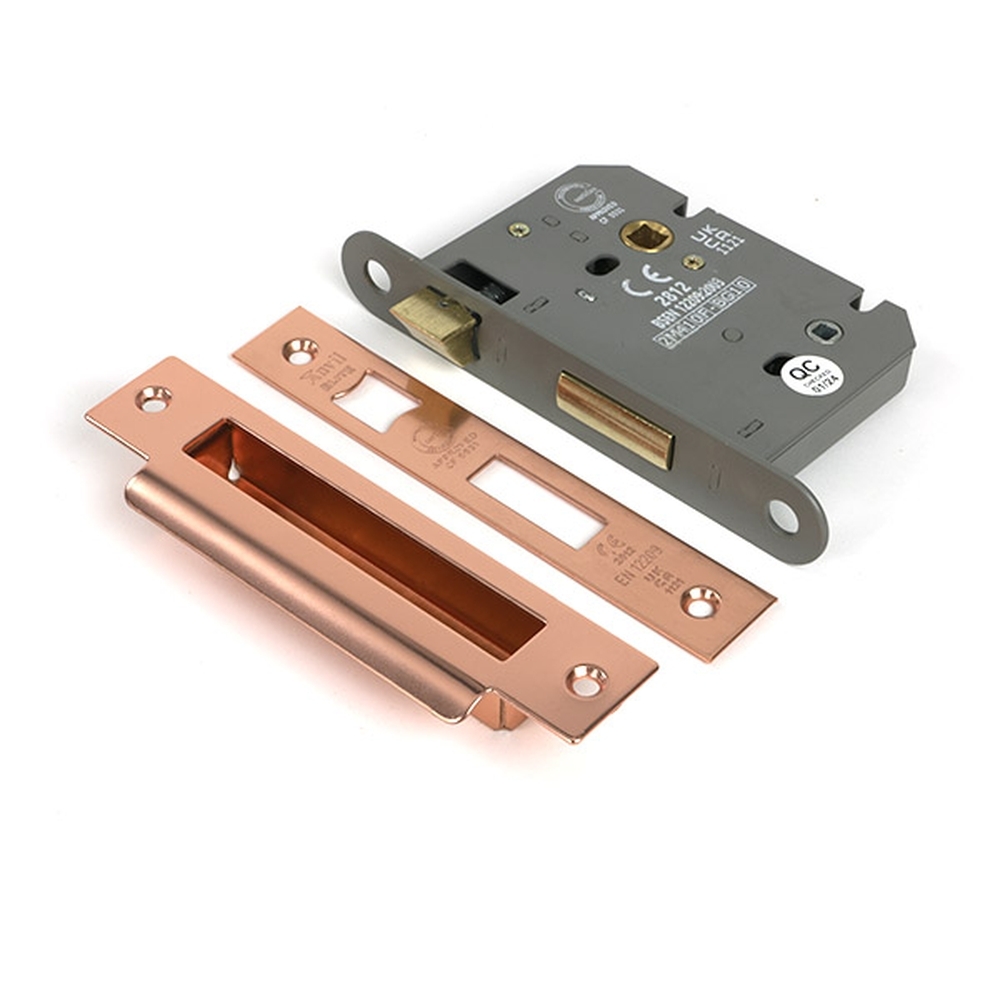 51797 • 78mm [57mm] • Polished Bronze • From The Anvil Heavy Duty Bathroom Mortice Lock