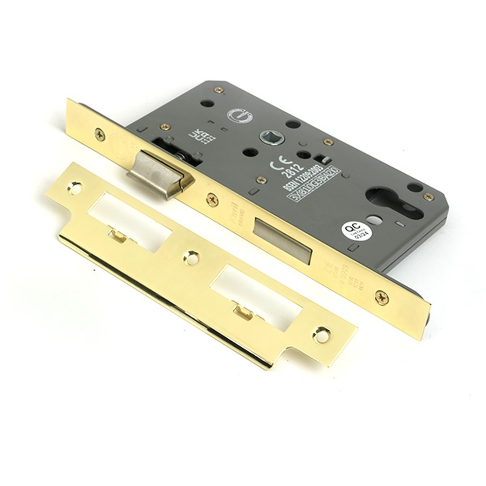 51800  88mm [60mm]  Polished Brass  From The Anvil Euro Din Sash Lock