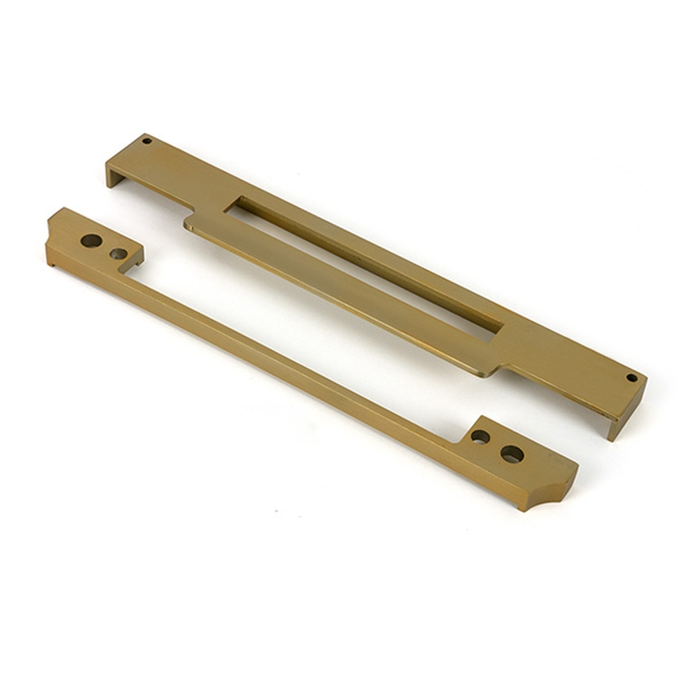 51812  13mm  Satin Brass  From The Anvil Rebate Kit For Euro Din Sash Lock