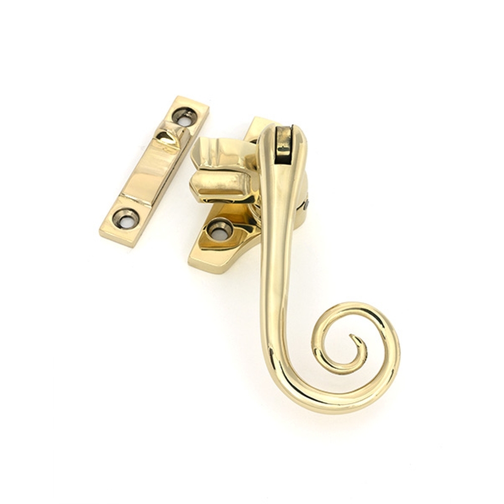 52004  132mm  Polished Brass  From The Anvil Night-Vent Locking Monkeytail Fastener For Steel Windows