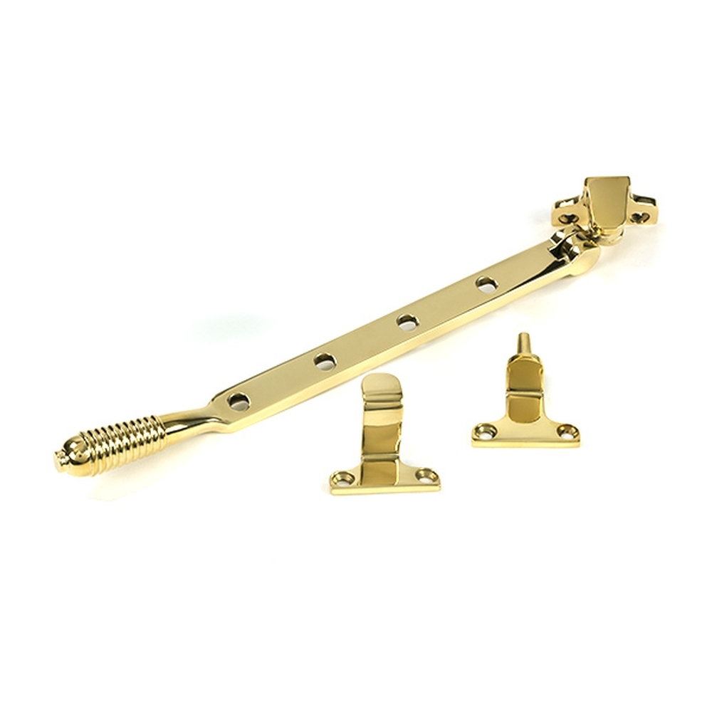 52022 • 284mm • Polished Brass • From The Anvil Reeded Casement Stay For Steel Windows