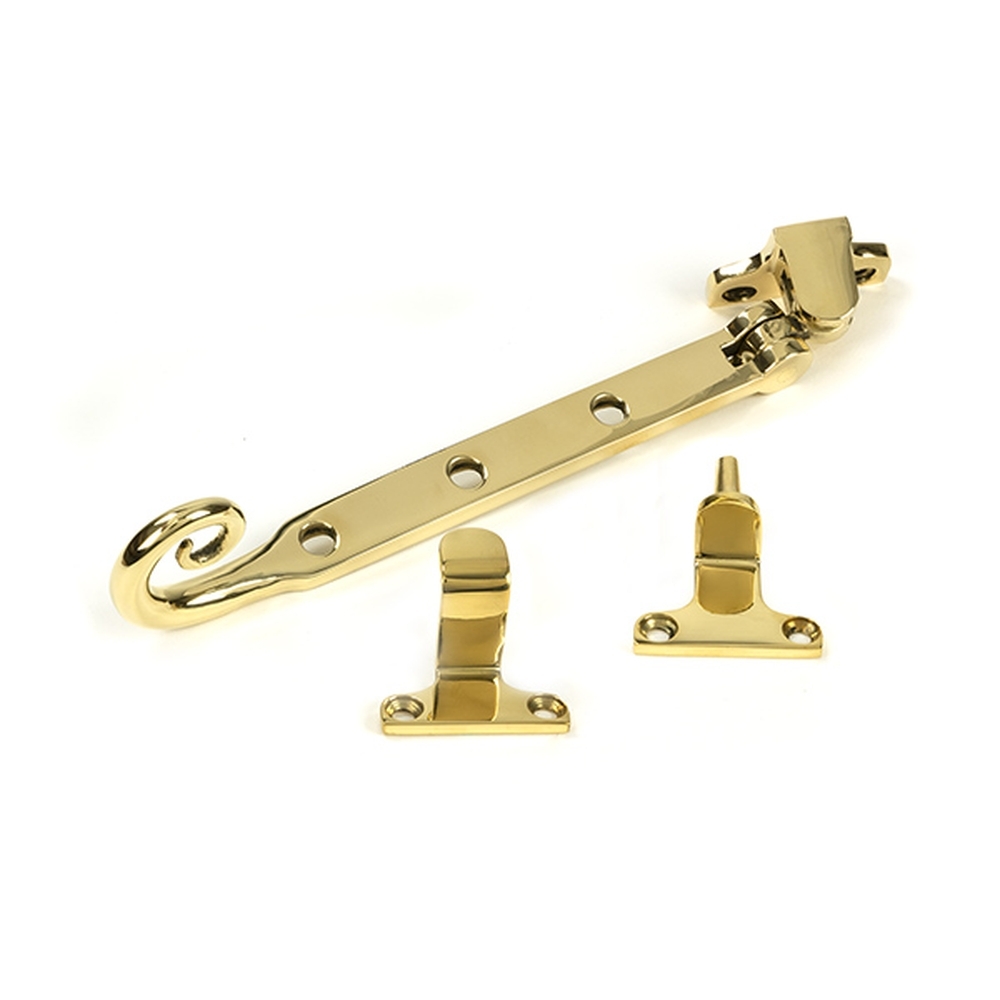 52034 • 227mm • Polished Brass • From The Anvil Monkeytail Casement Stay For Steel Windows