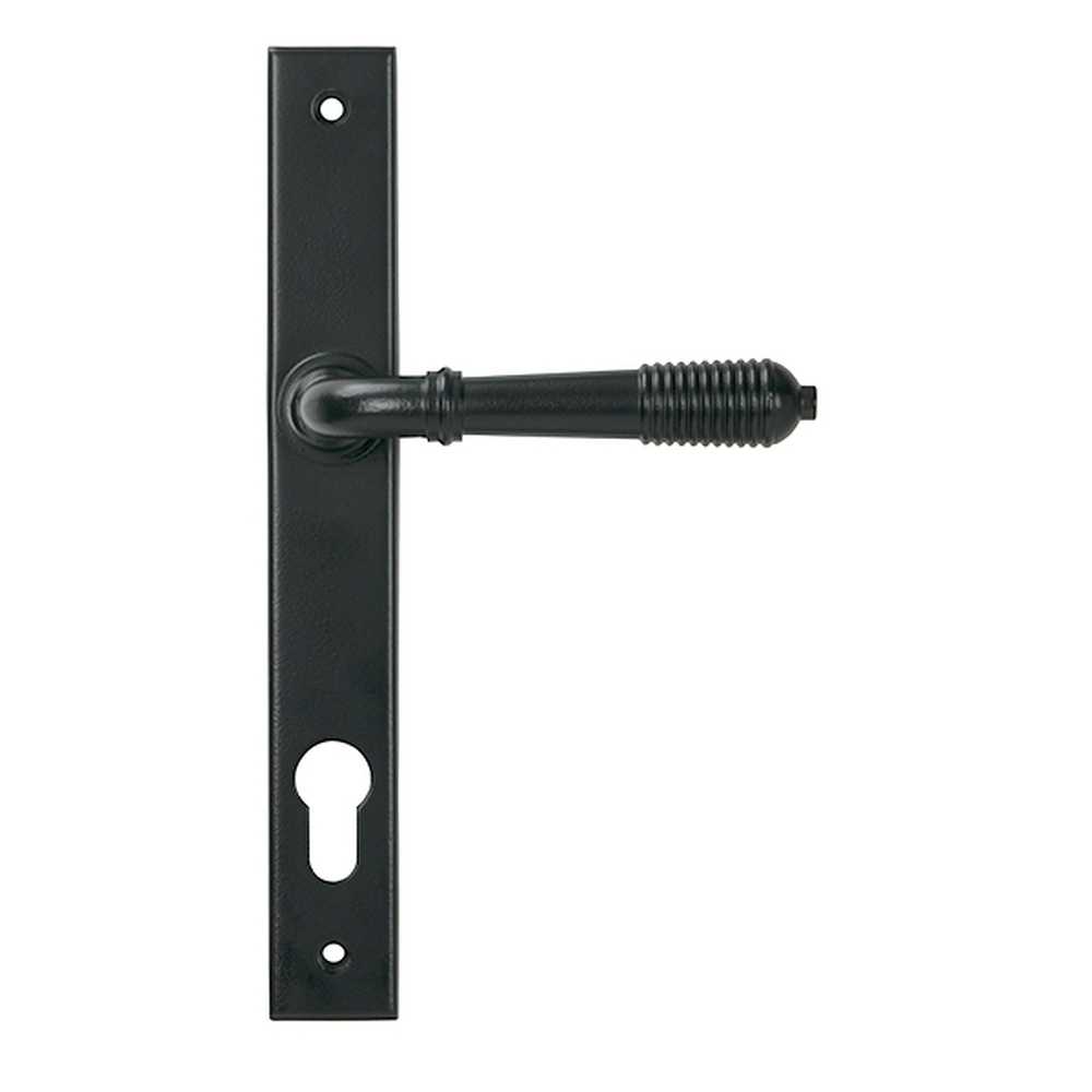 52080  244 x 32mm  Matt Black  From The Anvil Reeded Slimline Lever Espagnolette Lock Set