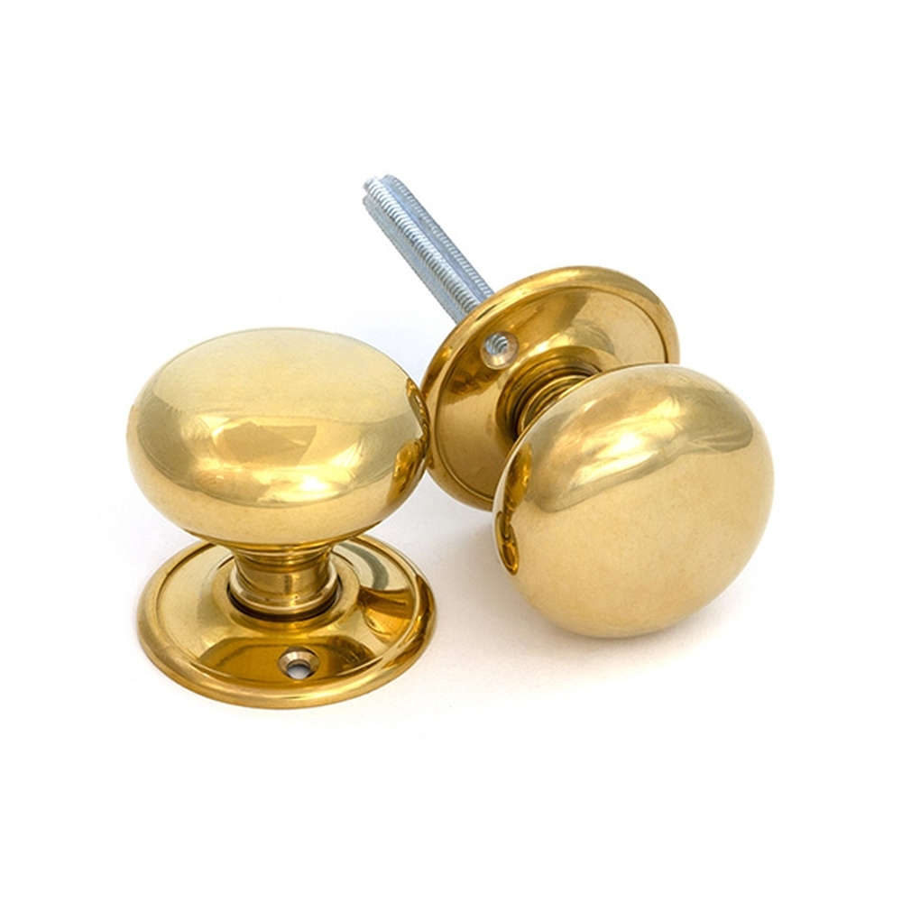 83564 • 49mm • Polished Brass • From The Anvil Mushroom Mortice / Rim Knob Set