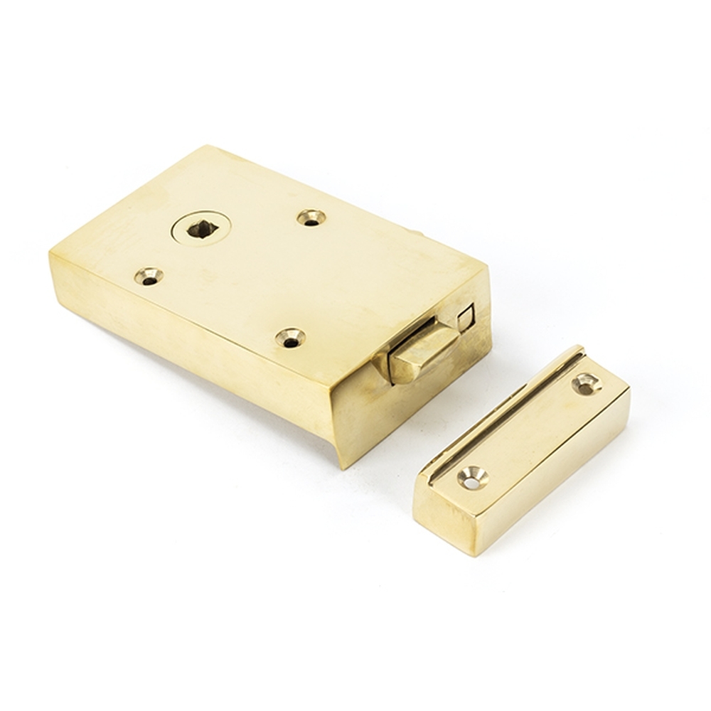 83570  128 x 79 x 22mm  Polished Brass  From The Anvil Left Hand Bathroom Latch