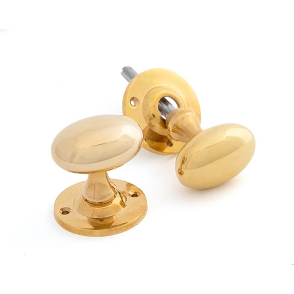 83627 • 57 x 40mm • Polished Brass • From The Anvil Oval Mortice / Rim Knob Set