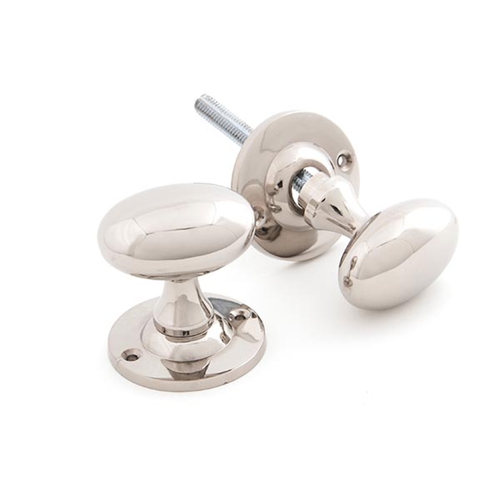 83629 • 57 x 40mm • Polished Nickel • From The Anvil Oval Mortice / Rim Knob Set