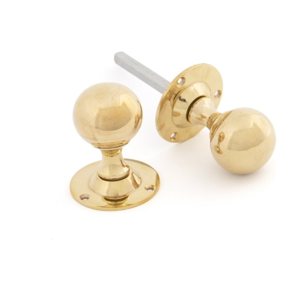 83630  45mm  Polished Brass  From The Anvil Ball Mortice Knob Set
