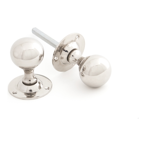 83632  45mm  Polished Nickel  From The Anvil Ball Mortice Knob Set