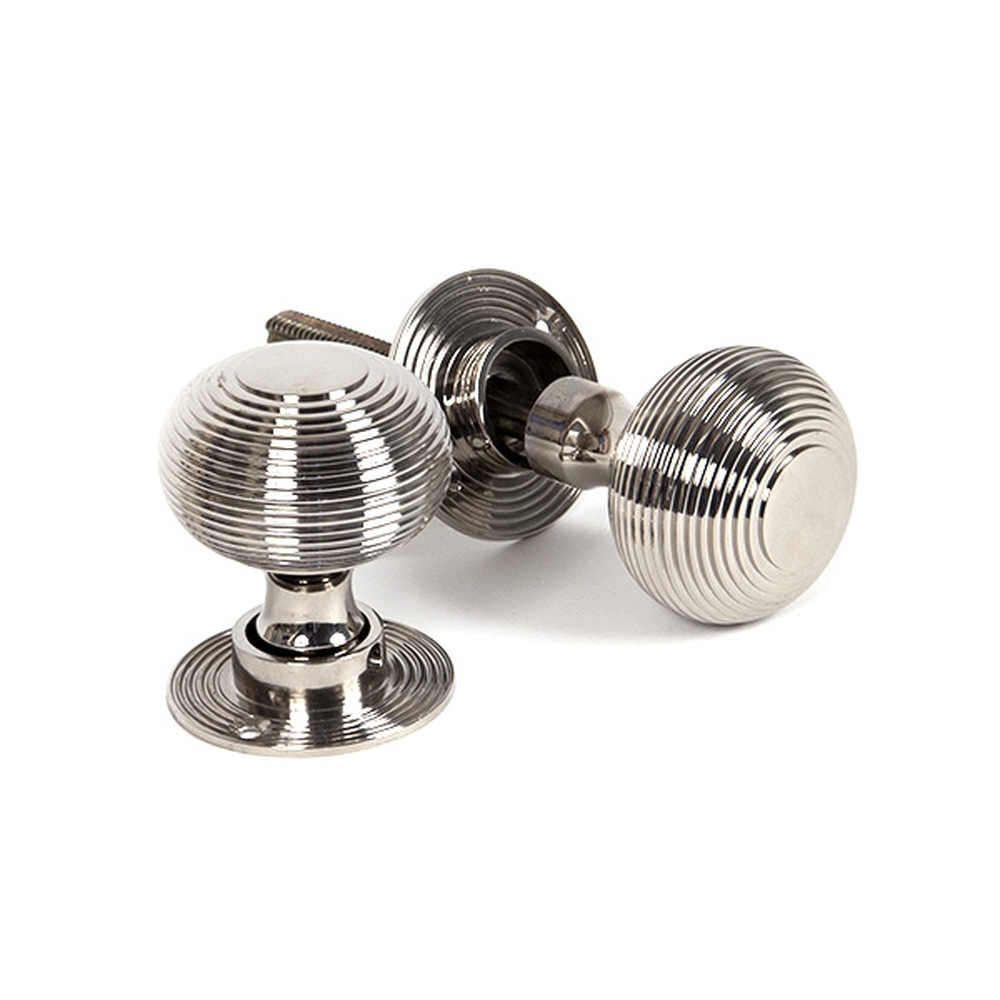 83636H • 50mm • Polished Nickel • From The Anvil Heavy Beehive Mortice / Rim Knob Set