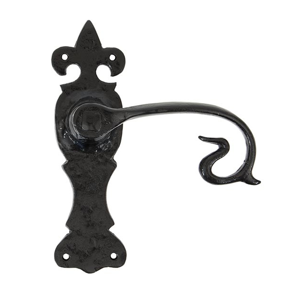 83694  165 x 51 x 5mm  Black  From The Anvil Curly Lever Latch Set