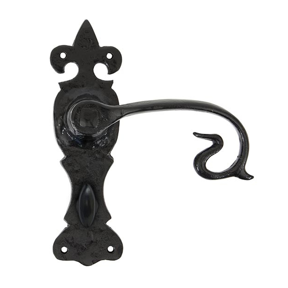 83695  165 x 51 x 5mm  Black  From The Anvil Curly Lever Bathroom Set