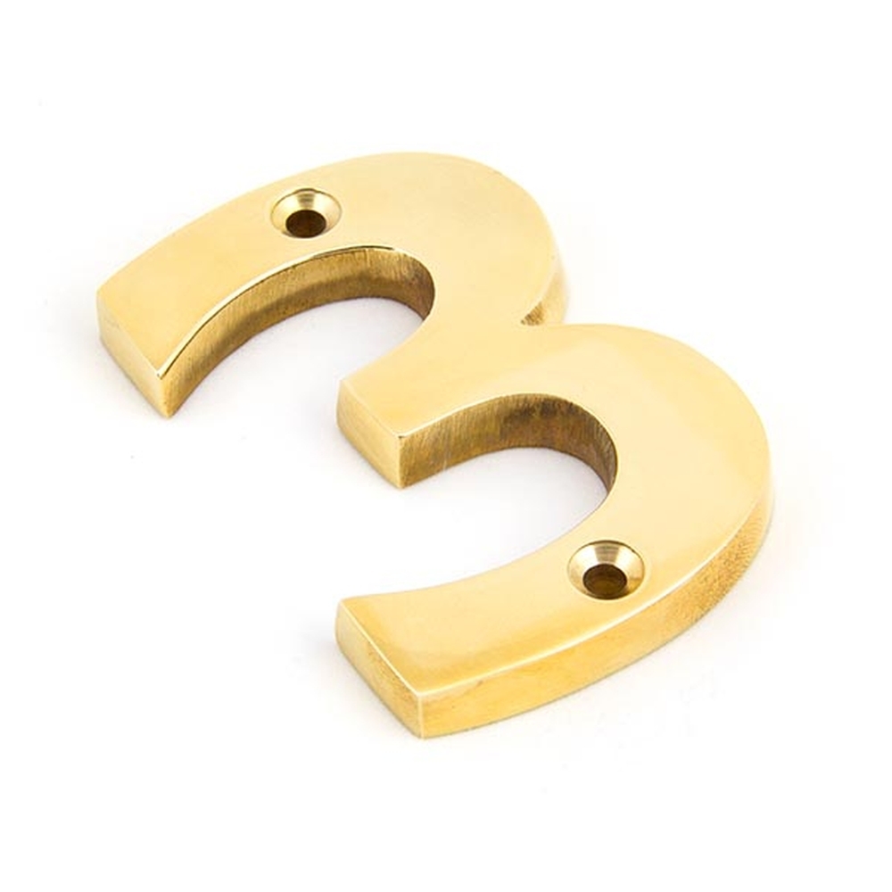 83713  78mm  Polished Brass  From The Anvil Numeral 3