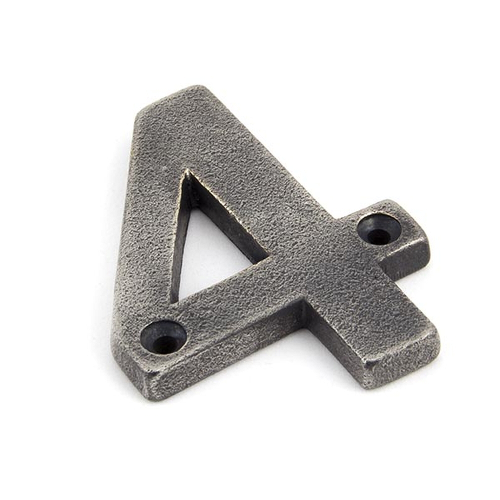 83734  78mm  Antique Pewter  From The Anvil Numeral 4