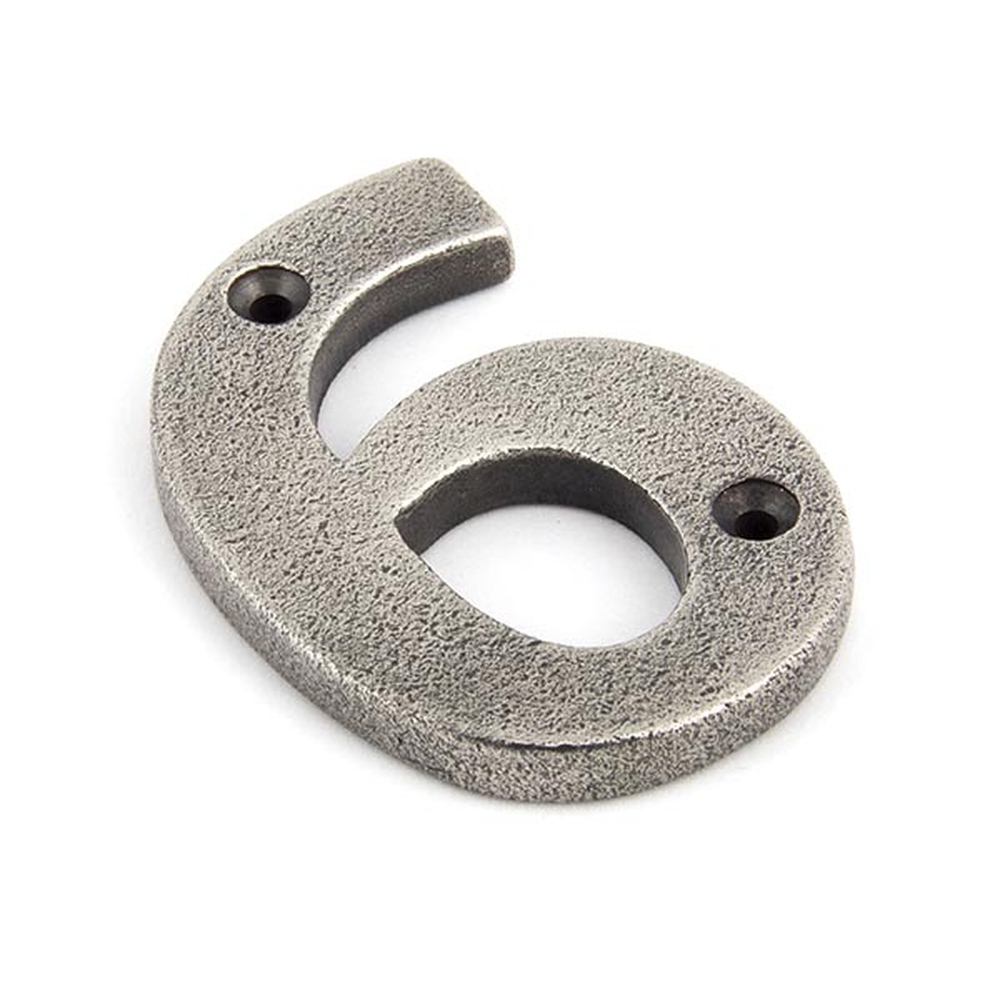 83736  78mm  Antique Pewter  From The Anvil Numeral 6