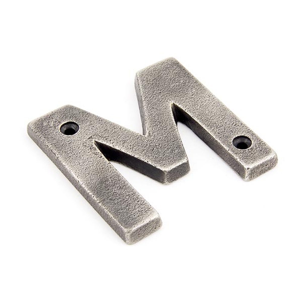 83803M  78mm  Antique Pewter  From The Anvil Letter M