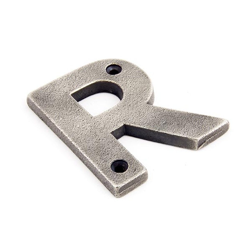 83803R  78mm  Antique Pewter  From The Anvil Letter R