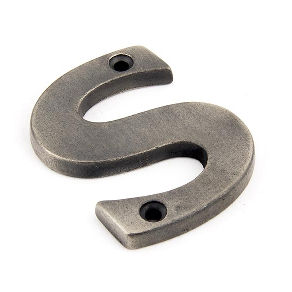 83803S  78mm  Antique Pewter  From The Anvil Letter S