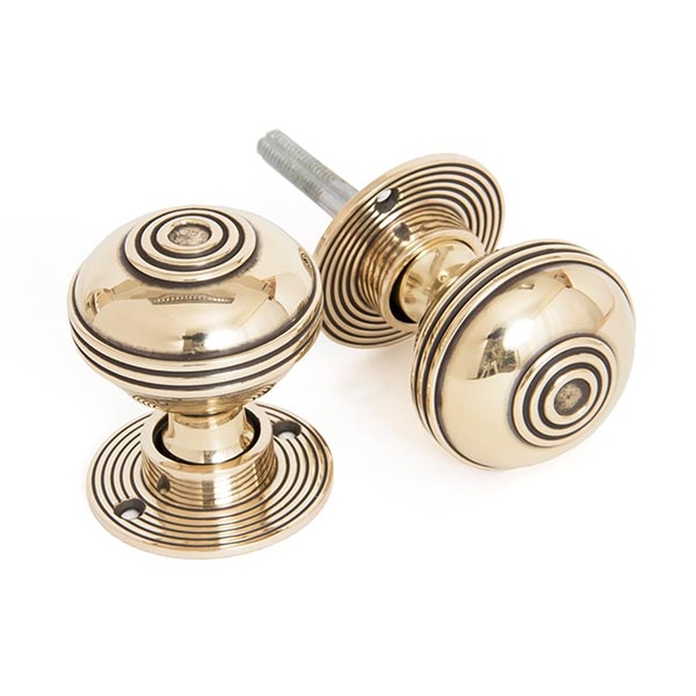 83857 • 50mm • Aged Brass • From The Anvil 50mm Prestbury Mortice / Rim Knob Set