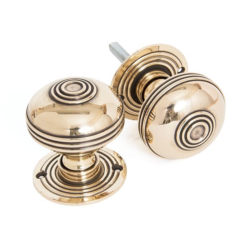 83858 • 63mm • Aged Brass • From The Anvil 63mm Prestbury Mortice / Rim Knob Set