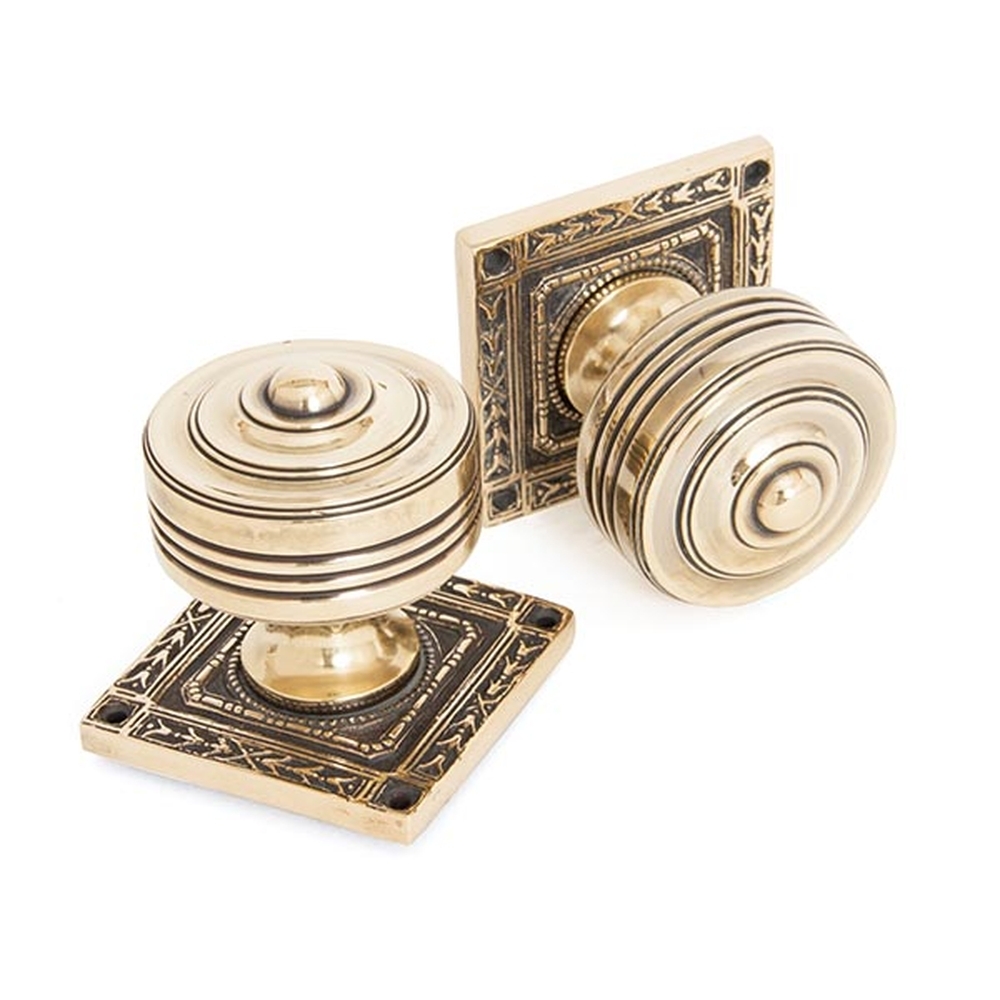 83860 • 54mm • Aged Brass • From The Anvil Tewkesbury Square Mortice Knob Set