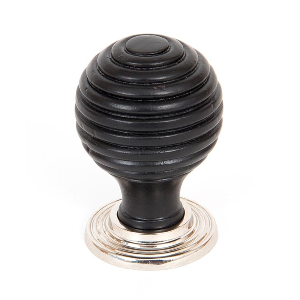 83869 • 35mm • Ebony & Polished Nickel • From The Anvil Beehive Cabinet Knob