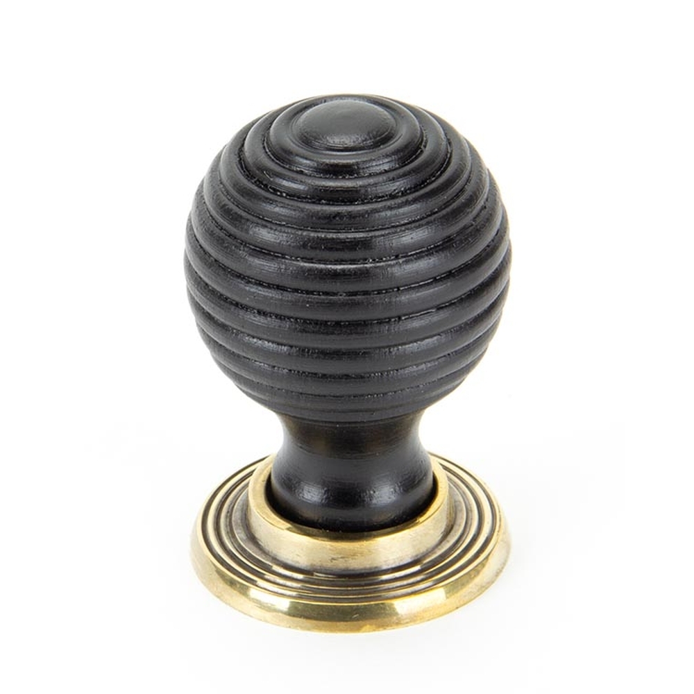 83872 • 38mm • Ebony & Aged Brass • From The Anvil Beehive Cabinet Knob