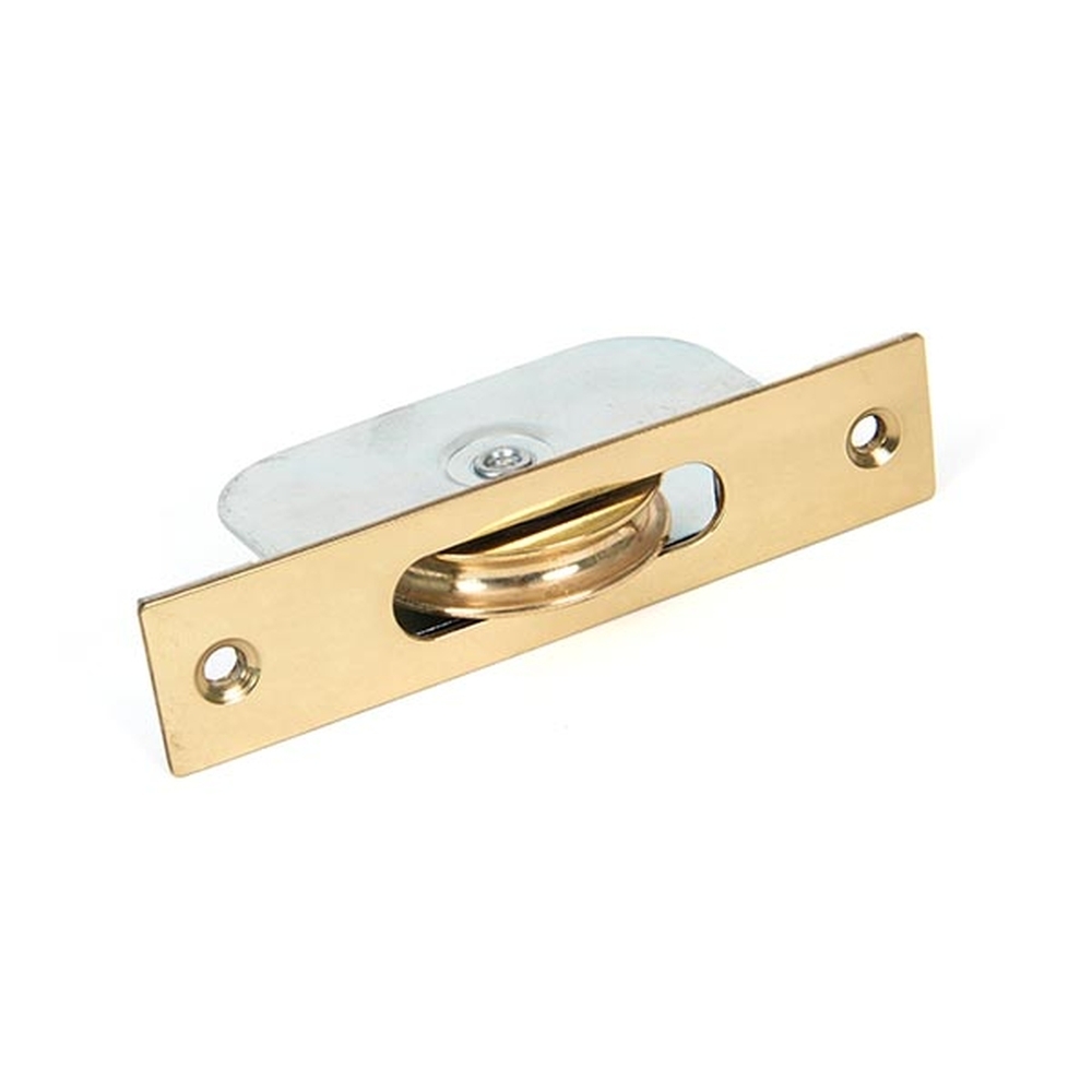 83891  119 x 26mm  Lacquered Brass  From The Anvil Square Ended Sash Pulley 75kg