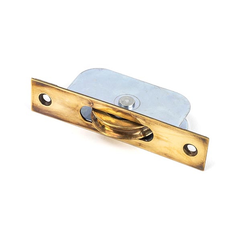 83919  119 x 26mm  Aged Brass  From The Anvil Square Ended Sash Pulley 75kg