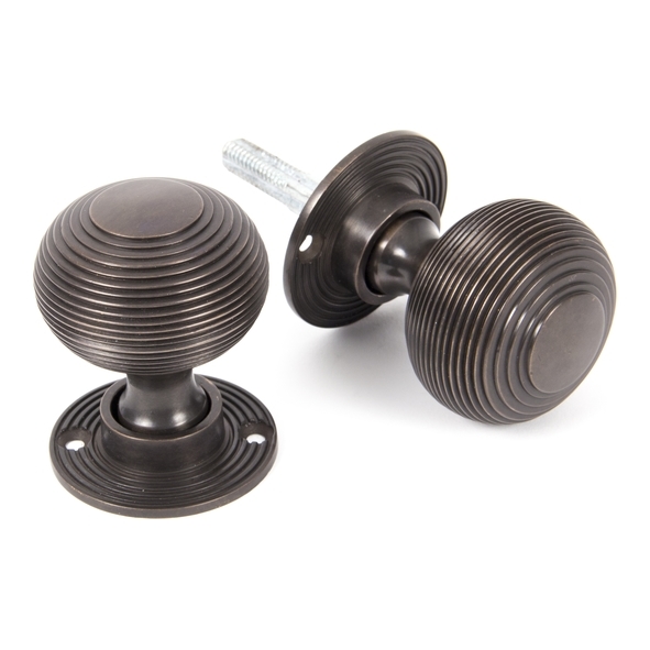 83947 • 50mm • Aged Bronze • From The Anvil Heavy Beehive Mortice/Rim Knob Set