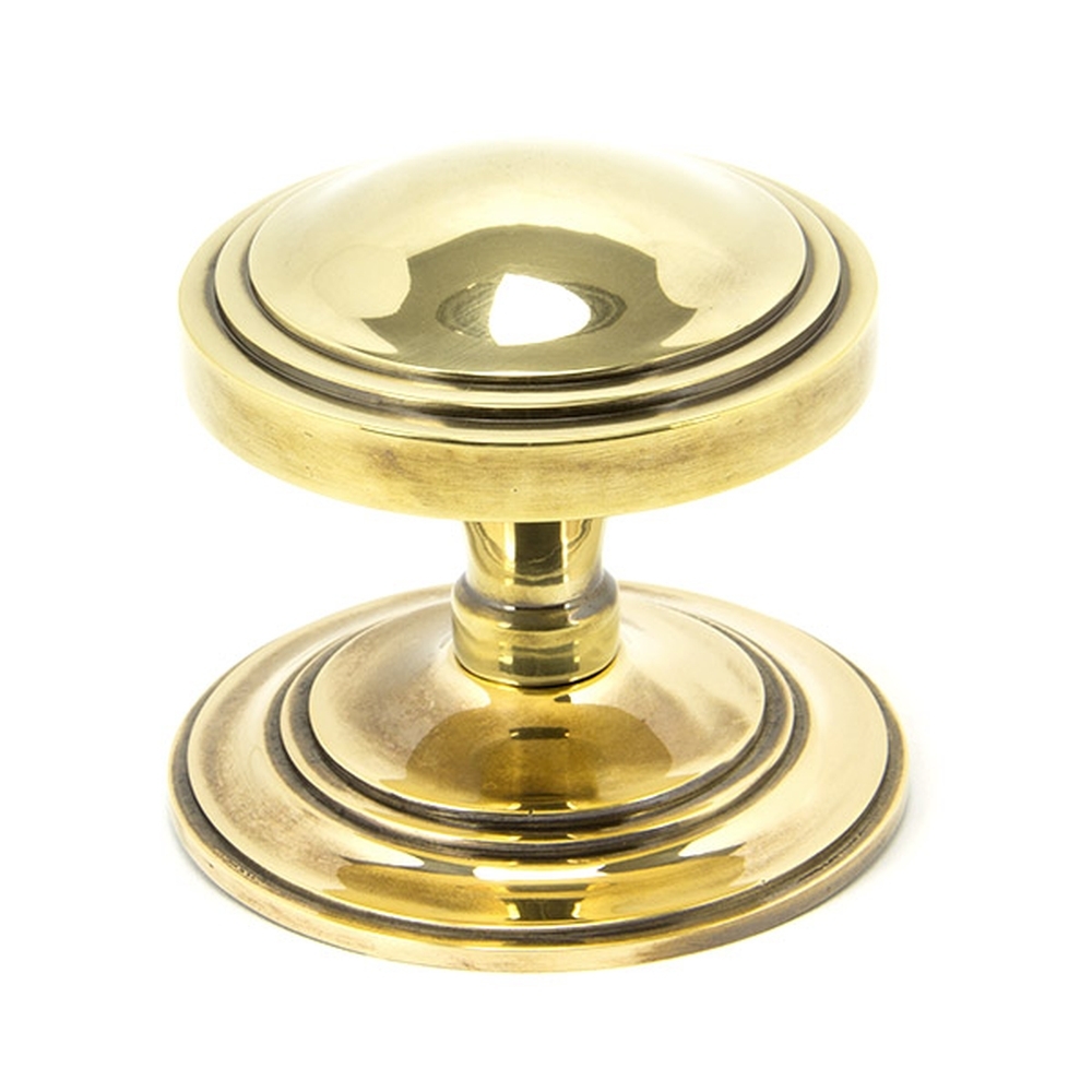 90071  81mm  Aged Brass  From The Anvil Art Deco Centre Door Knob