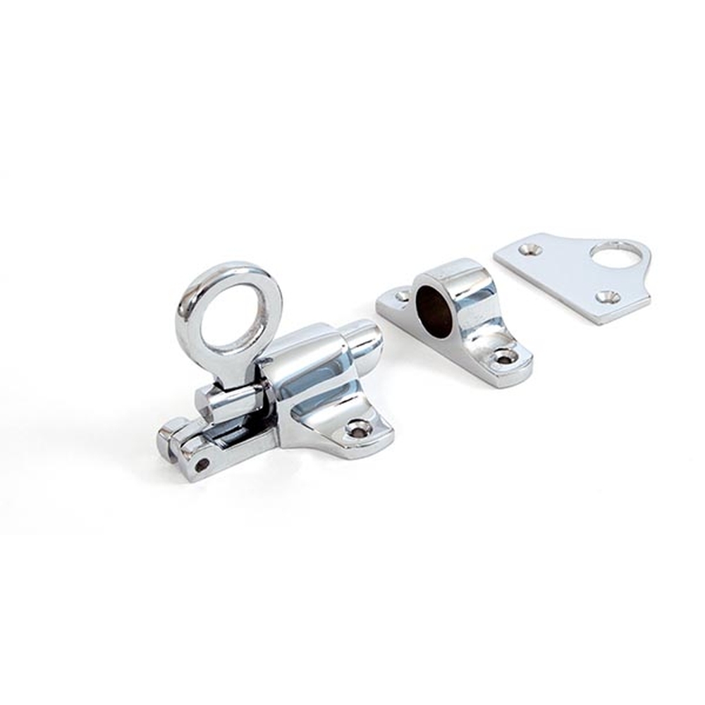 90268  56 x 50mm  Polished Chrome  From The Anvil Fanlight Catch + Two Keeps