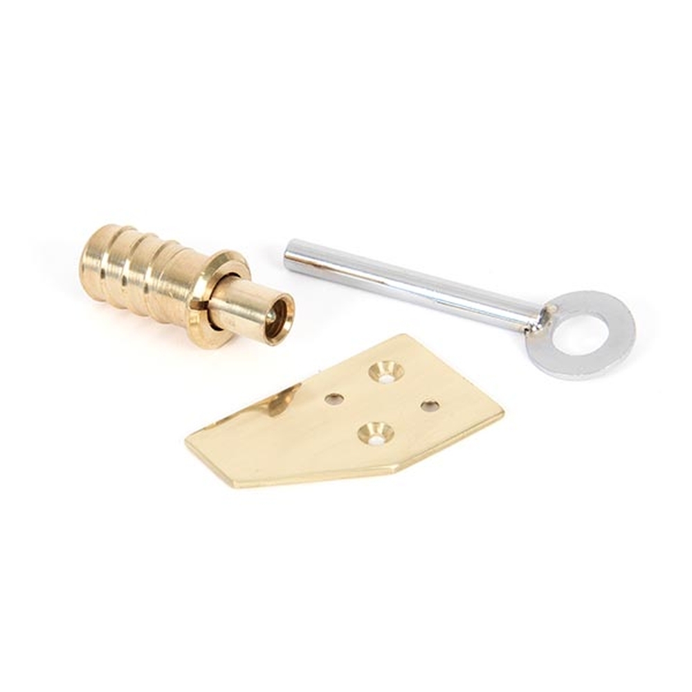 90271  28 x 16mm  Polished Brass  From The Anvil Key-Flush Sash Stop