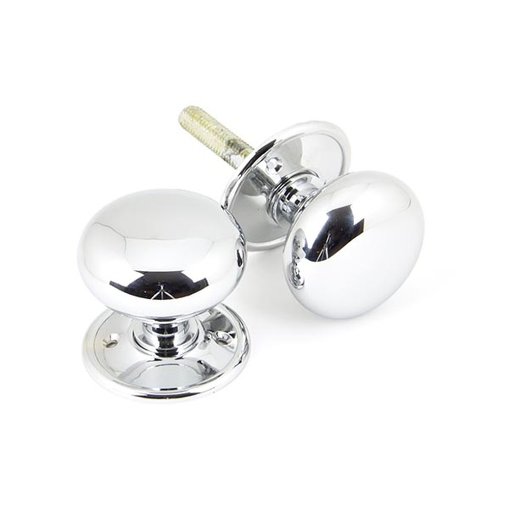 90291 • 49mm • Polished Chrome • From The Anvil Mushroom Mortice / Rim Knob Set