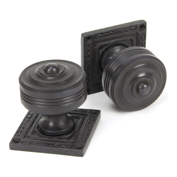 90293  54mm  Aged Bronze  From The Anvil Tewkesbury Square Mortice Knob Set
