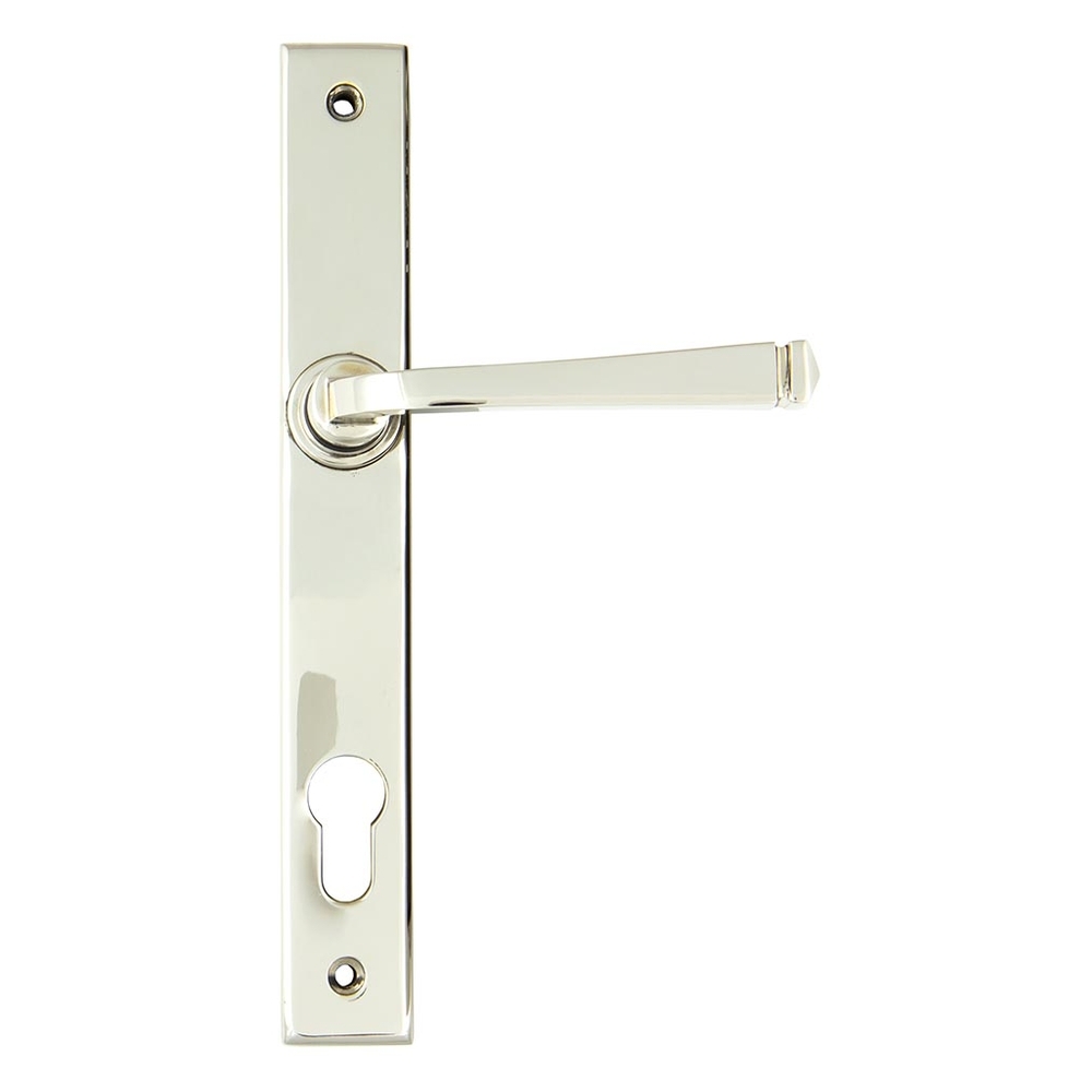 90356  242 x 32 x 13mm  Polished Nickel  From The Anvil Avon Slimline Lever Espag. Lock Set