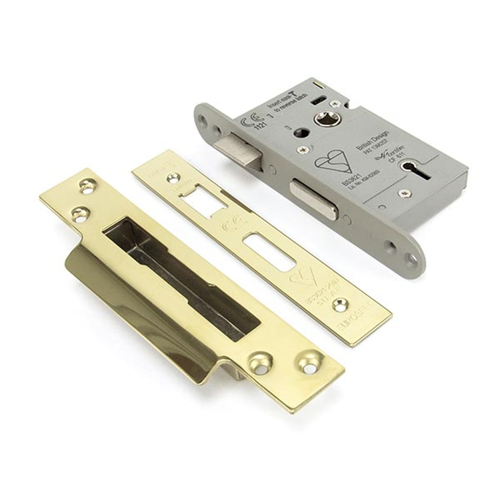 91056 • 64mm [44mm] • PVD Brass • From The Anvil Heavy Duty BS Sash Lock