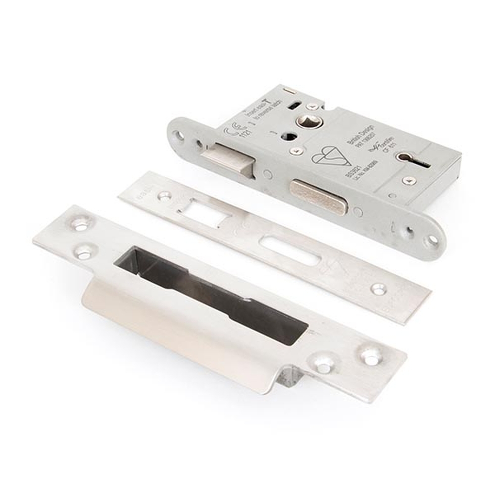 91057 • 64mm [44mm] • Satin Stainless • From The Anvil 5 Lever Heavy Duty BS Sash Lock